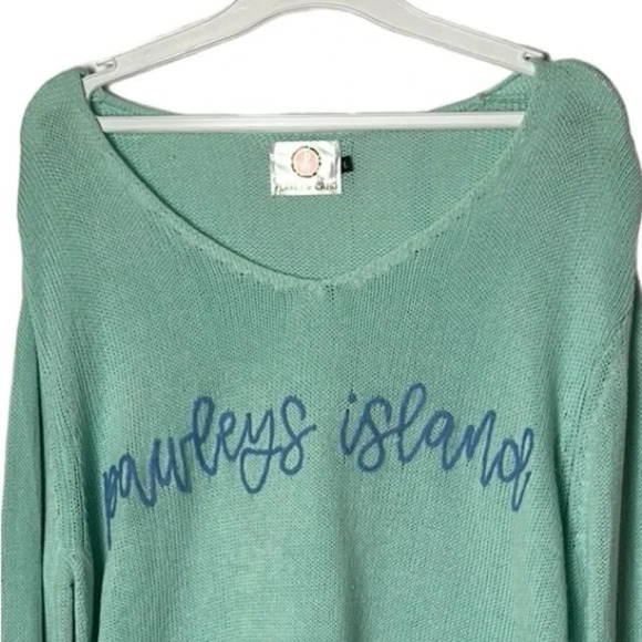 sweater,women large,boho cotton,knit,embroidery. boxy,coastal ,made in USA - Picture 7 of 13